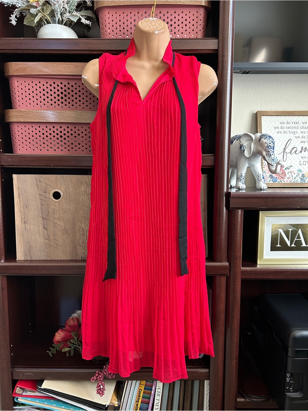 NWT DKNY Women’s Size 2 Red Midi Dress
